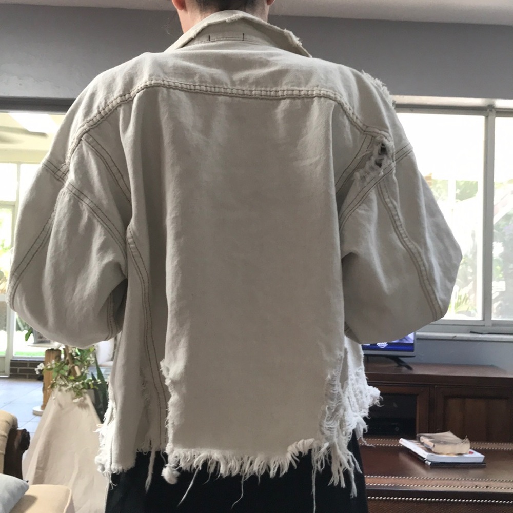 carmar ripped white denim jacket size small - Picture 6 of 6